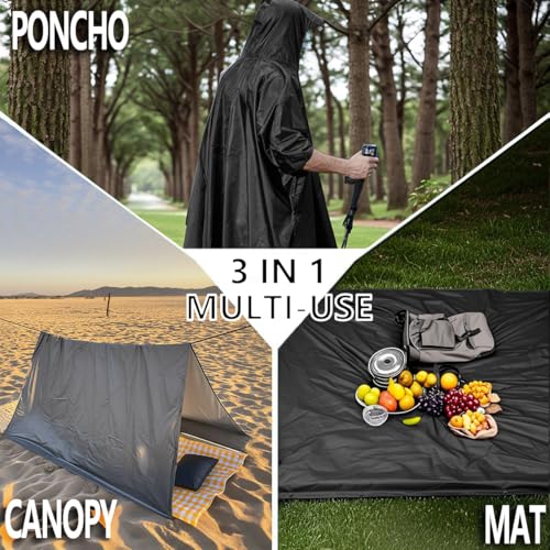 Waterproof Lightweigh Hooded Rain Poncho Raincoat Jacket for Men Women Rain Coat with Pocket Adult Outdoor Hiking - Image 6