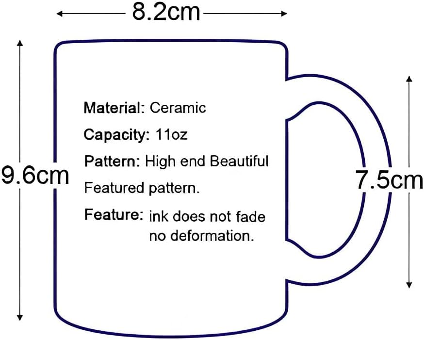 Ceramic Coffee Mug with Minimalist Expression Design, White, 11 Oz, Novelty Tea Cup for Anniversary, Birthday, Christmas Gift (Man Face) image 5
