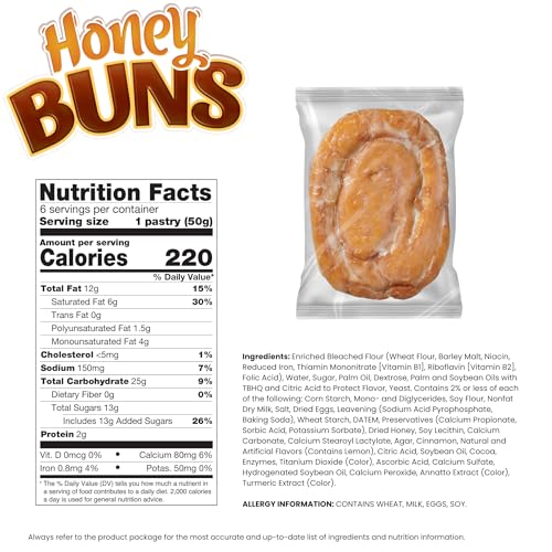 Image of Little Debbie Honey Buns, 36 Individually Wrapped Breakfast Pastries (6 Boxes)