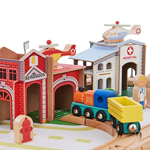 Image of Teamson Kids Preschool Play Lab Kids 85-pc. Train Table & Town Playset, Multi | Preschool, Play Lab, Activity Table