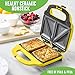 GreenLife Pro Electric Panini Press Grill and Sandwich Maker, Healthy Ceramic Nonstick Plates,Easy Indicator Light, PFAS-Free, Yellow