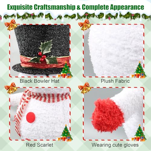 Mini LED Schneemann 77cm Weihnachtsdeko,Beleuchtete Weihnachtsdekorationen Zusammenfaltbar mit 40 LED-Lichter… – Ansicht 5