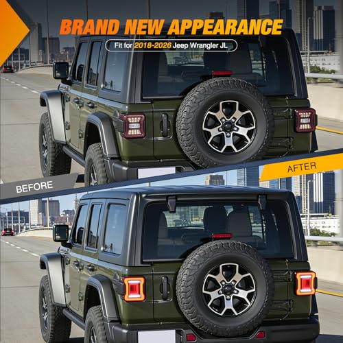 Nilight JL Tail Light LED Smoked Lens White Lights Back Up Reverse Red Running Brake Stop Turn Signals DOT APPROVED Taillight Compatible With 2018-2026 Jeep Wrangler by Nilight - Used condition - Image 8