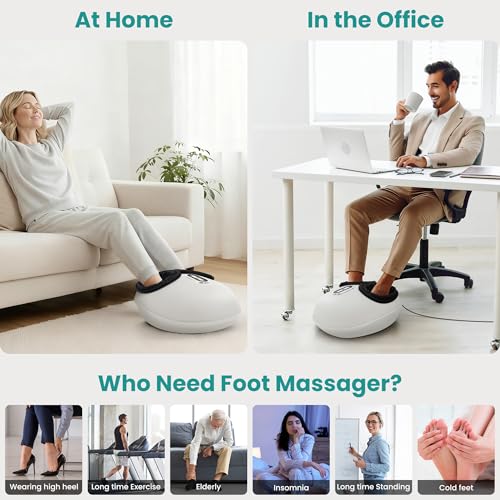 Image of Nekteck Shiatsu Foot Massager with Heat & Air Compression Deep Kneading | 2026 Upgraded Feet Massager, 3 Modes Massage Improve Blood Circulation Foot Wellness Plantar Fasciitis, Fits Size to US 13