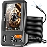 Borescope Camera with Light, HOPEFOX Endoscope Inspection Camera with 8+1 Adjustable LEDs, 4.3' Dual Lens Endoscope with 16.4ft Semi-Rigid Cable, 8mm IP67 Waterproof Lens-Gift&Cool Gadgets for Men