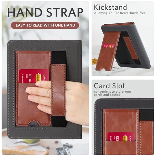 CoBak Stand Case for 7" Kindle Paperwhite 12th Gen 2024 and Kindle Colorsoft with Hand Strap - Compatible with iPhone MagSafe, for Samsung/Belkin/Anker Wireless Charging Pads, Durable, Auto Sleep Wake - Image 5