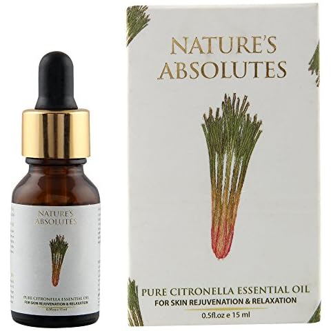 Pure Indian Citronella Essential Oil-15 ml - 100% Steam Distilled, Pure & Organic Oil & Therapeutic Grade Choice For Aromatherapy, Massage & Aroma Diffusers & Hair And Skin Cover