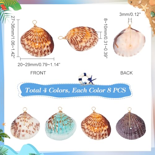 PH PandaHall 32pcs Natural Shell Pendants - Image 4
