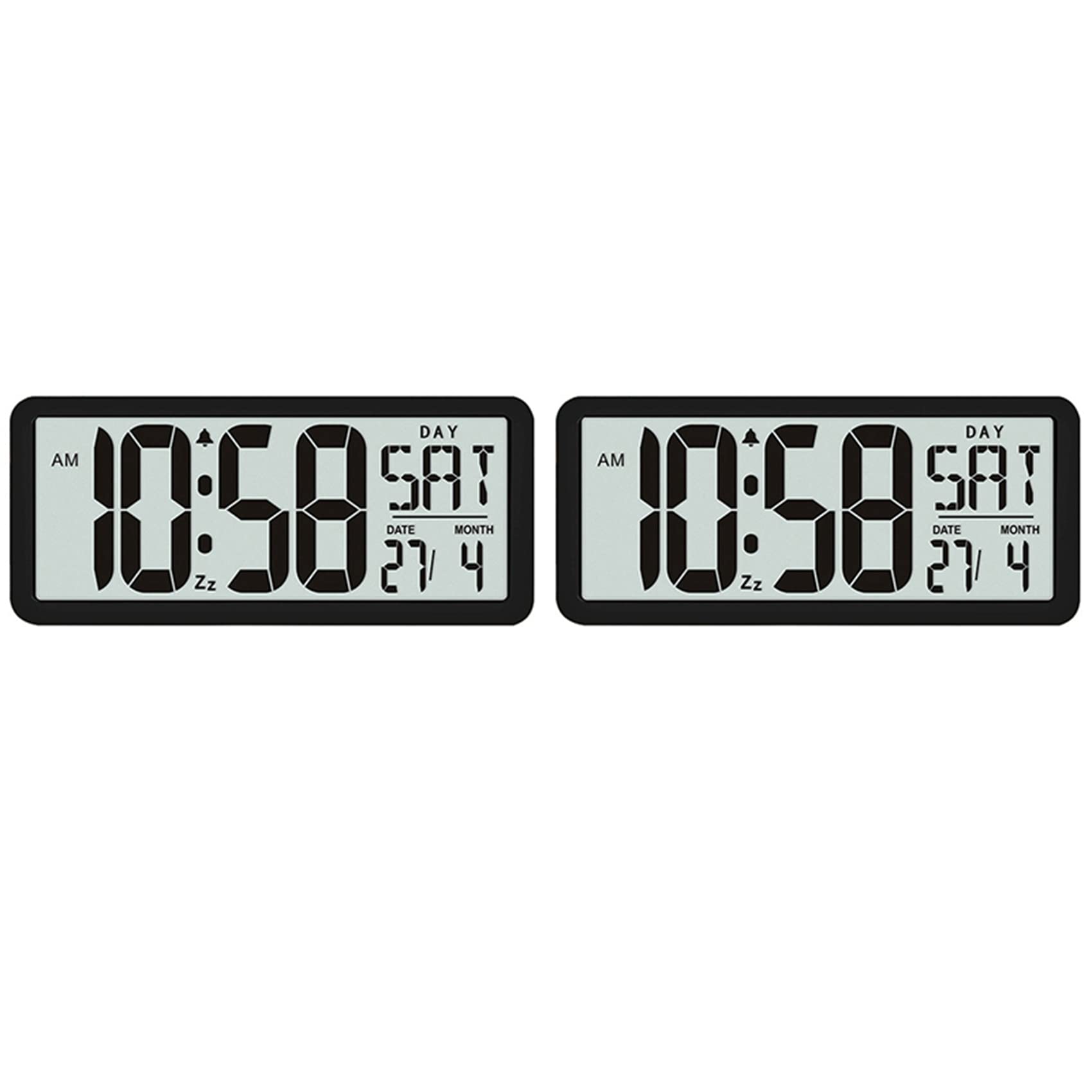 2X Seria Kwadratowych ZegaróW śCiennych, DużY Cyfrowy Budzik Jumbo O PrzekąTnej 13,8, WyśWietlacz LCD, Wielofunkcyjne, Ekskluzywne Biurko z Wystrojem Biurowym w Kolorze