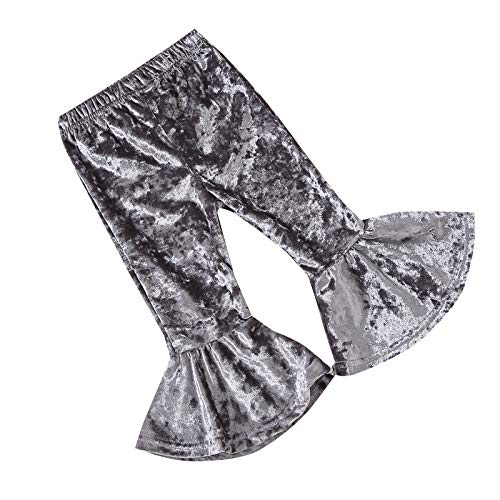 NCONCO Baby Meisje Flare Broek Ruffle Fluwelen Effen Peuter Kids Meisjes Lange Broek Broek Bell-Bottomed Leggings Broek - Image 3