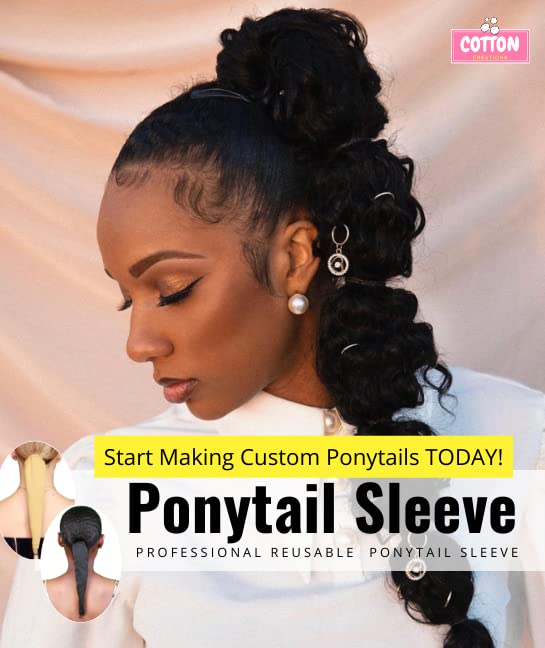 Miniatura 2 de Cotton Creations Funda de cola de caballo personalizada con extensiones de cabello, haz tu propia cola de caballo