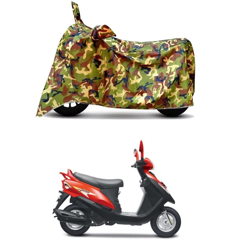 Image of Waterproof 100% PVC Coated Bike Scooty Two Wheeler Body Cover Compatible for Mahindra SYM Flyte /UV-Rays /Heat Protection /Birds Dropping /Scratchproof /Dust Proof /All Varient[6X6 Jungle Print]