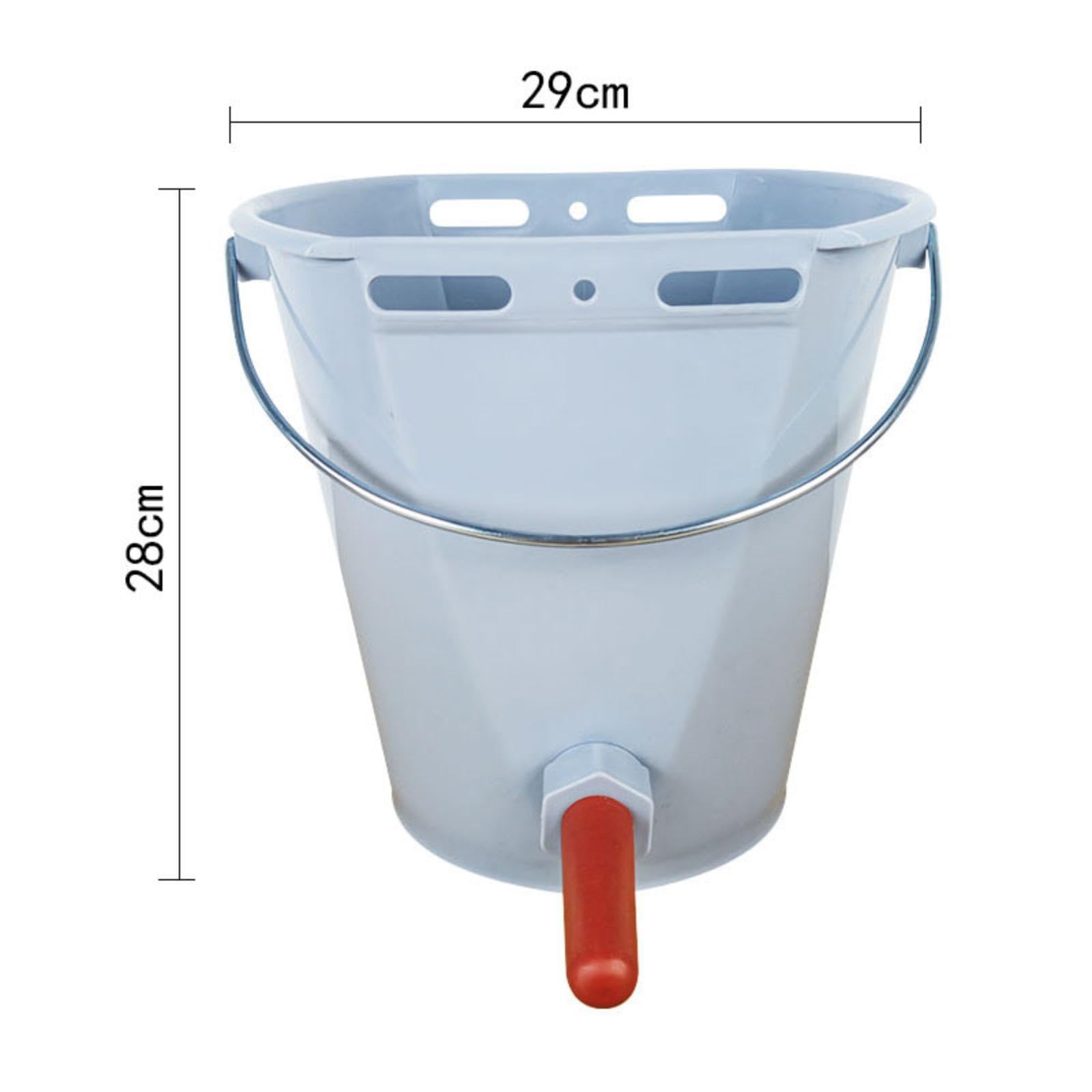 Secchio per Vitelli Contenitore 8L Capezzolo Alimentazione Graduato Manico Robusto Pp Resistente Adatto per Vitelli Neonati Stalle Dimensioni, Grigio con 1 Capezzolo
