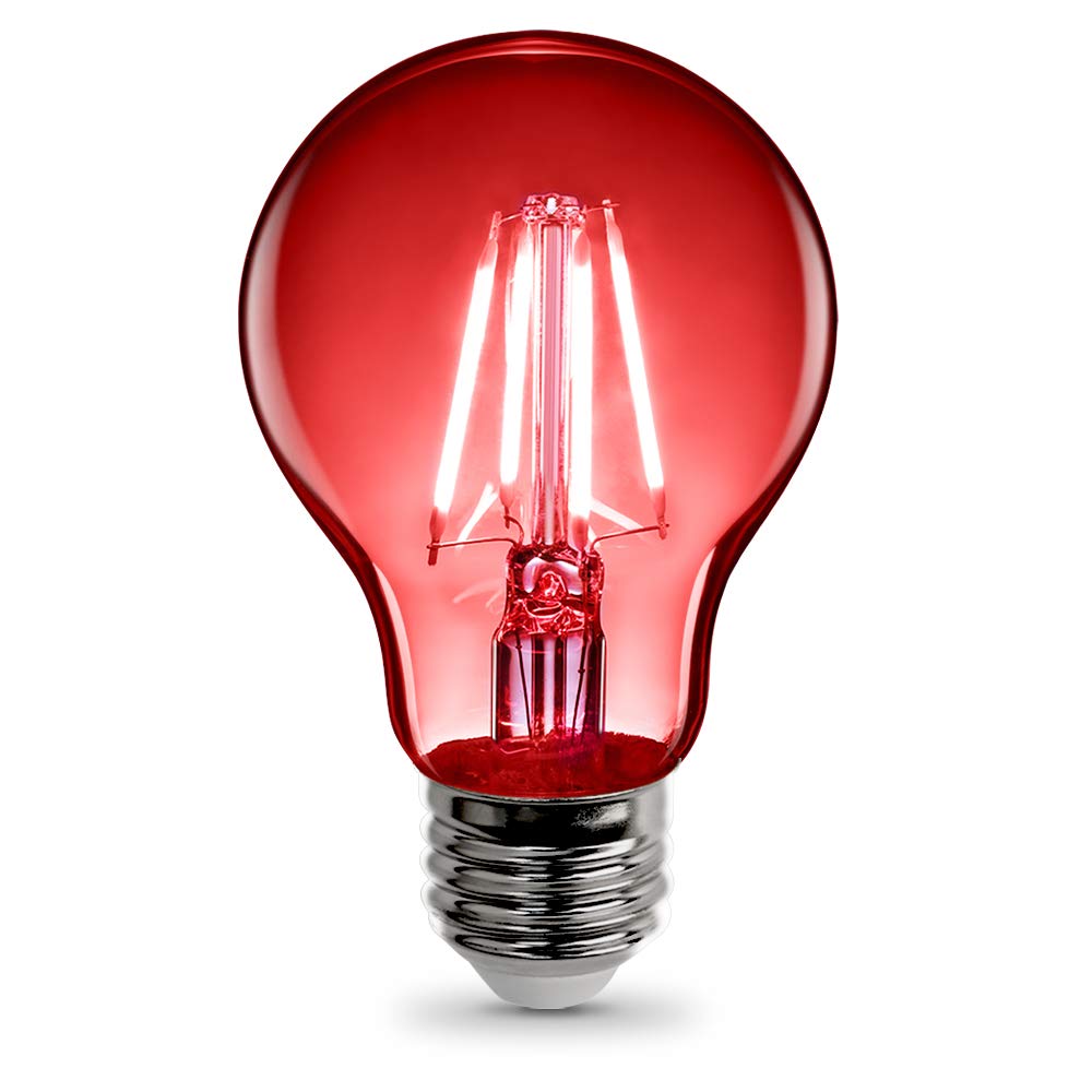 Feit Electric A19 TR LED 4 5W Dimmable Red LED Light Bulb