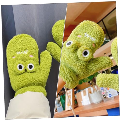 Homoyoyo 1pair Cartoon Frog Gloves for Boy Girl Warm Mitts Moderate Thickness for Easy to Accessories for Boys and Girls3