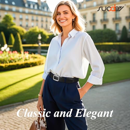 SUOSDEY Women Leather Ratchet Belt for Jeans Pants with Automatic Sliding Buckle, Adjustable Belt for Ladies, Width 1.2"4