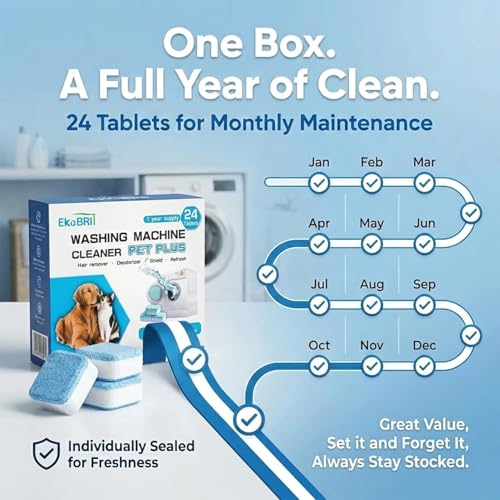 24-Count EKoBRIT Enzyme Washing Machine Cleaner Tablets for Pet Hair - image 5