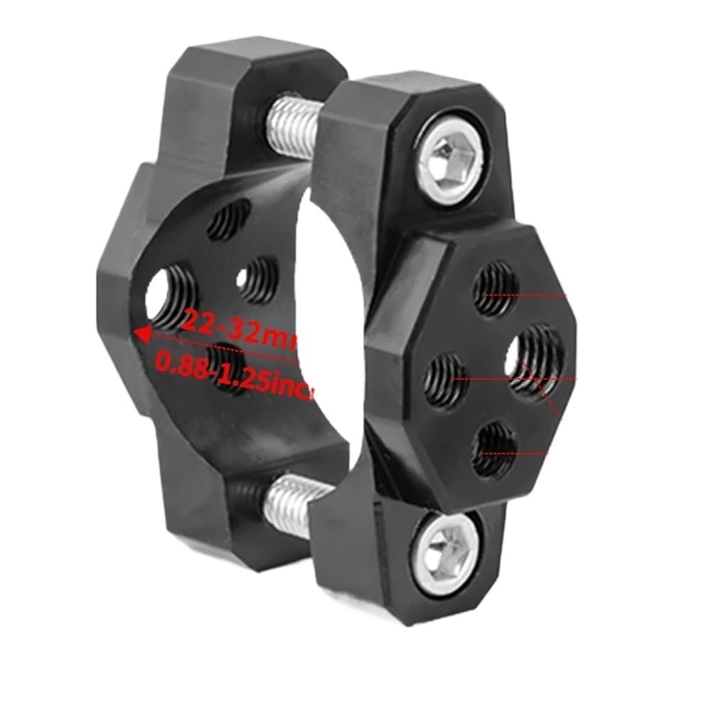 Ouqaerm 1Pc 22-32Mm Motorcycle Stent Bracket Bumper Clamp Auxiliary Spotlight Headlight Clip Light Decoration Modification Accessori Headlamp Bracket(1Pc 22-32Mm)