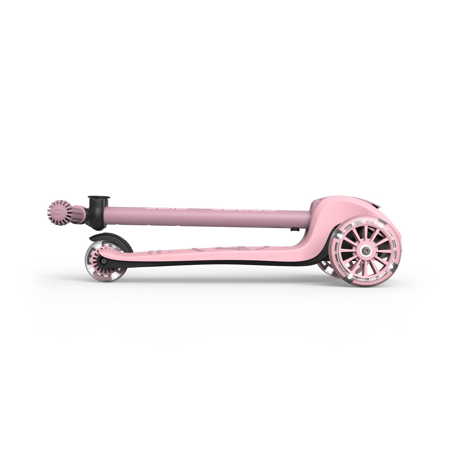 Scoot & Ride Highwaykick 3S Patinete infantil a partir de 3 años, altura regulable, 2 posiciones, dirección LED, ruedas plegables para niños, 96 – 130 cm