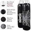XGRIPE's Kids Set Matte Flex Leather Punching Bag, Boxing Gloves, Semi Elastic Hand Wraps and PVC Coated Jumping Rope, Boxing MMA Kickboxing Training Workout (Black, 4FT)