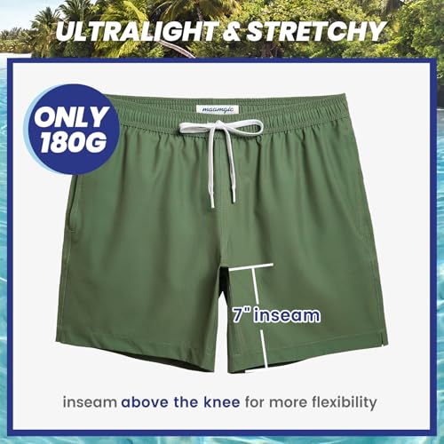 Image of maamgic Mens 7 inch Stretch Swim Trunks Quick Dry Mesh Lining Swimwear Bathing Suits