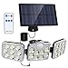 Produktbild Solarlampen für Außen mit Bewegungsmelder, 138 LED Solarleuchten für außen, 360° Drehbare Solar wandleuchten,3 Modi 2400 mAh IP65 Wasserdichte Solar Außenwandleuchten für Garage Carport Terrasse