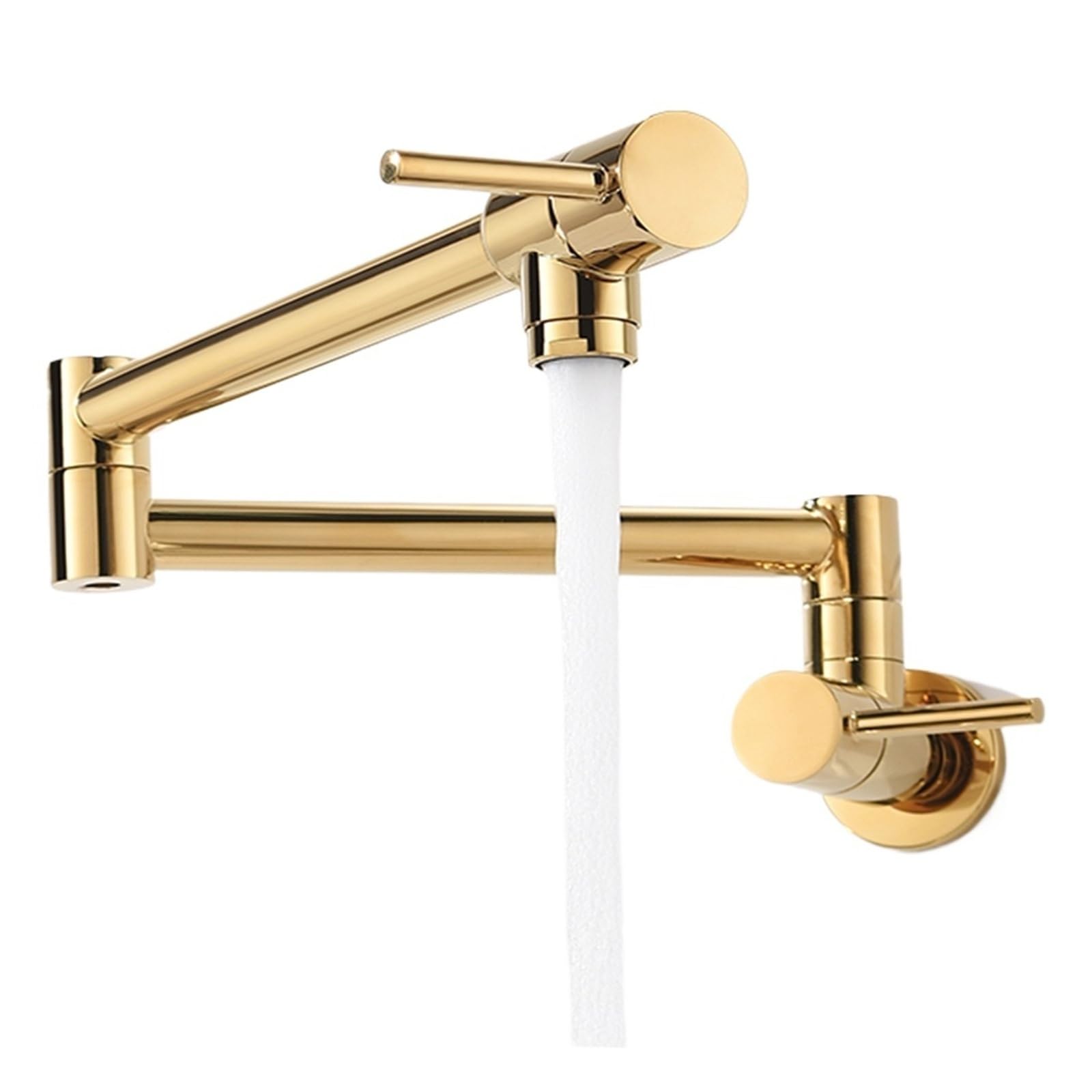 ZQFHSX Gold Kitchen Sink Faucet Stainless Steel Wall Mounted Foldable Single Cold Hole Tap for Most Scenarios