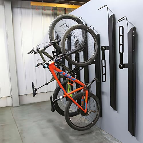 Saris Bike Trac Industrial Strength Vertical Bike Rack, Space Saving Bike Storage, Wide Wheel Track, Full Length Tray, Perfect for Garage, Bike Hanger (Locking)