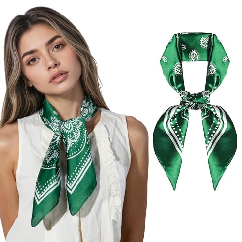 Silk-Like Bandana Scarf for Women - Soft, Lightweight, Multipurpose Head & Neck Scarf, Hair Accessory & Handbag Decor​​
