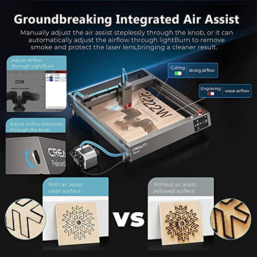 Image of 3IDEA Official Creality Falcon 2 Laser Engraver 22W Cutter Machine, Strong Power Magical Engraving Integrated Air Assist 25000mm /Higher Accuracy 400x415mm