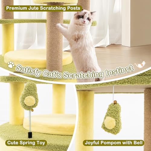 Torre para Gatos Temática Aguacate 62.5 Pulgadas miniatura 6