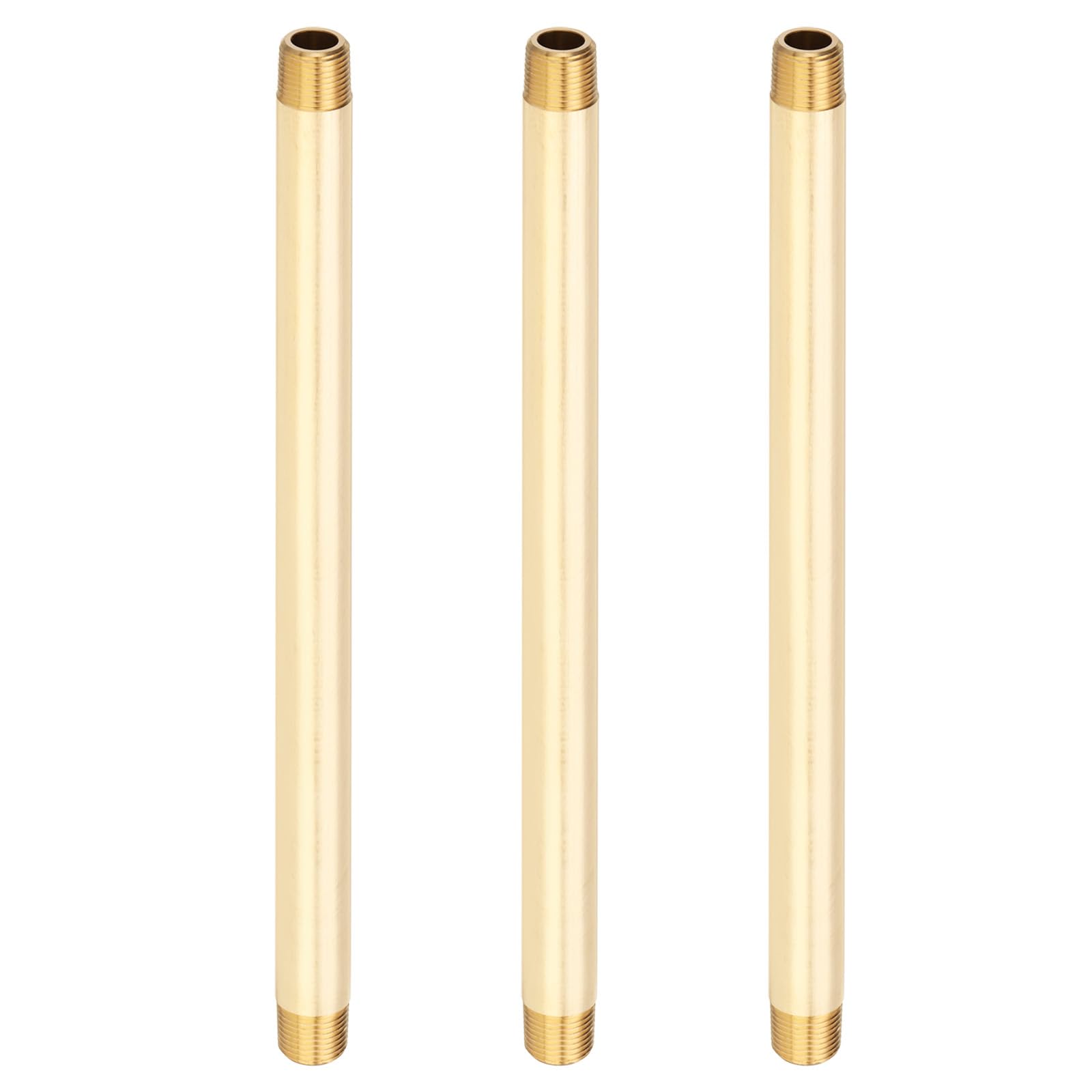 PATIKIL 3Pezzi 10" Lunghi 3/8" x 3/8" NPT Maschio Raccordi Per Tubi In Ottone Lungo Nipple, Tono Ottone