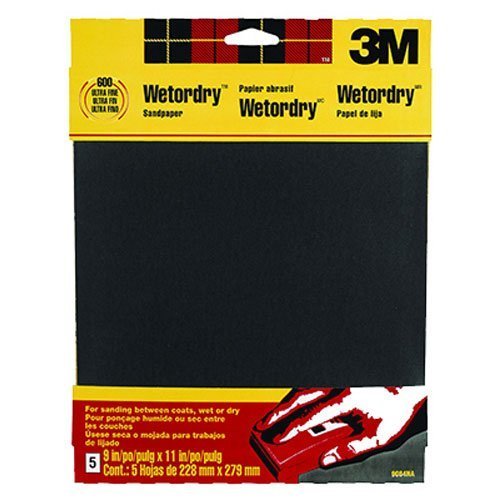 3M Wetordry Sandpaper, 9-Inch by 11-Inch, Super Fine 400 Grit, 5-Sheet, 4 PACK