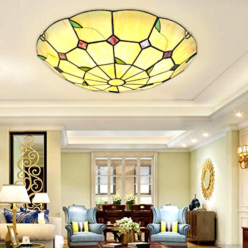 Plafonnier Tiffany LED en vitrail artisanal rétro de 40cm - 6