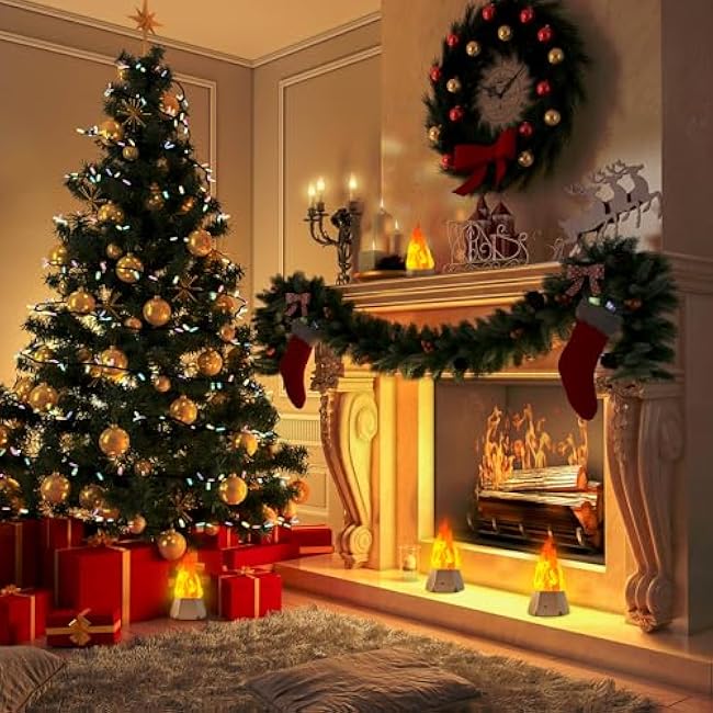 LED Flame Lights Flameless Candles, 2 Pack