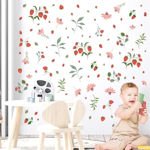 Vinilos decorativos de fresas y frutas para pared miniatura 7