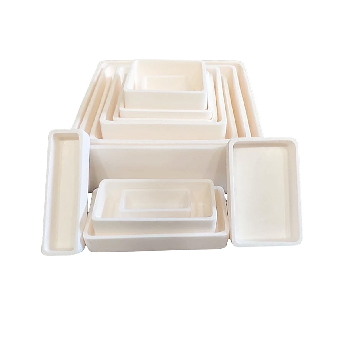 Quadratischer Keramiktiegel aus Aluminiumoxid – Al₂O₃ ≥ 99% for wissenschaftliche Forschung, hohe Temperaturbeständigkeit, 1 Stück(120x120x50mm/520ml)