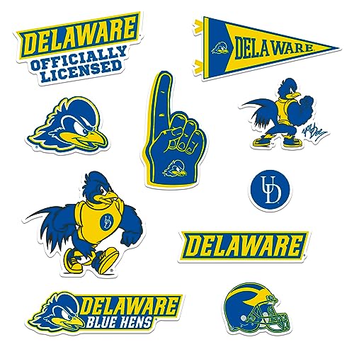 Image of University of Delaware 8ct Vinyl Large Deluxe Stickers Variety Pack - Laptop, Water Bottle, Scrapbooking, Tablet, Skateboard, Indoor /Outdoor - Set of 8