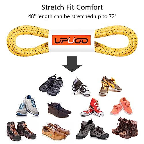 Image of UpUGo Elastic Shoe Laces, No Tie Shoe Laces Tieless for Kids, Adults, Elderly, One Size Fit All