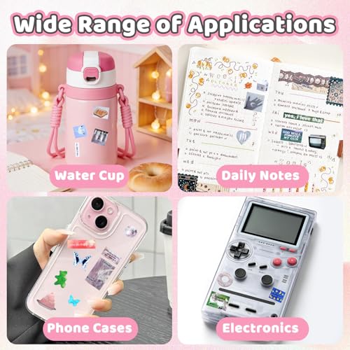 Image of 990Pcs Cute Scrapbook Stickers Travel Y2k Japanese Sticker Book for Adult Kawaii Korean Stickers for Journaling Laser Aesthetic Sticker Glitter Toploader Decor for DIY Card Art Crafts 30 Page Glimmers