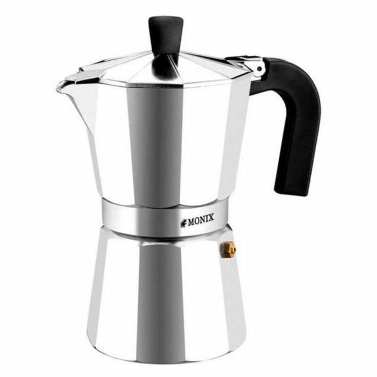 Monix Vitro Express | 9-Tassen-Kaffeemaschine aus Aluminium, geeignet für alle Herdarten außer Induktion