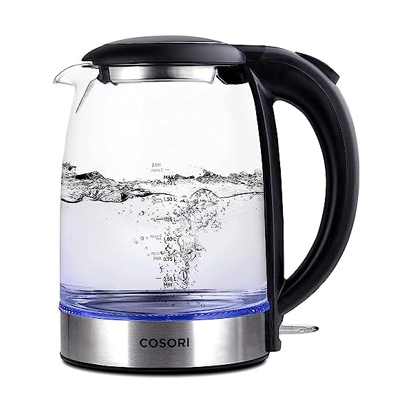 COSORI Electric Tea Kettle for Boiling Water, Stainless Steel Filter, 1.7L/1500W, Hot Water Boiler, Wide Opening&Automatic Shut Off, BPA-Free, Black