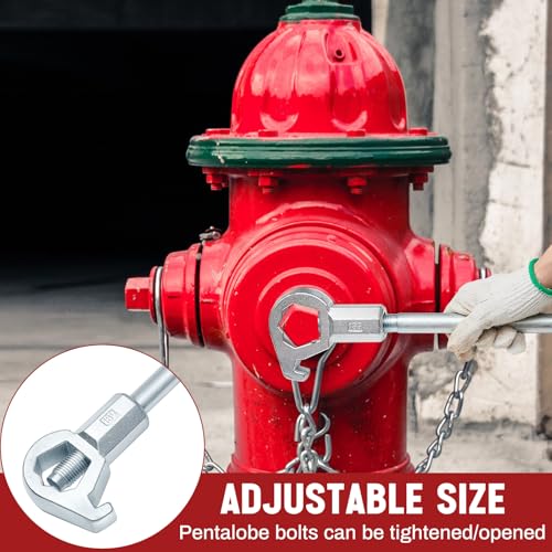 Image of Tandefio 2 Pcs Fire Hydrant Wrench, 1-1 /2 inch to 6 inch, Silver | Adjustable Hydrant Key for Utility Crews, Multifunctional Hydrant Wrench for Tightening Fire Nuts Tightening Water Pipes