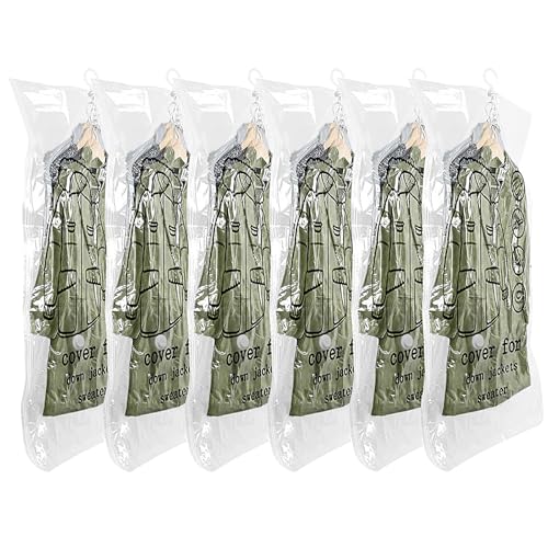 Sacchetti Sottovuoto Vestiti da Appendere, 110x70cm Sacchi Sottovuoto Piumoni da 6, Vacuum Storage...