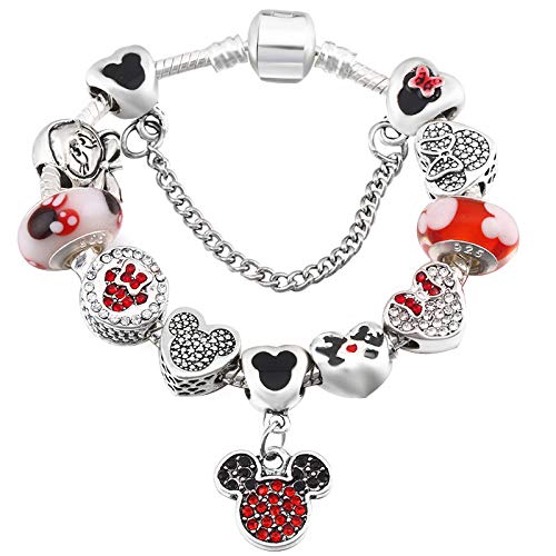 ZEBRAGO Mouse Charm Bracelet Love Heart Jewelry Christmas Gift