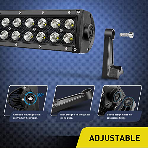 Image of Nilight - NI07B-120W 22 inch 120w LED Light Bar Flood Spot Combo Driving Lights Fog Lamp off road led lights for SUV ATV Truck 4x4 Boat ,2 Years Warranty