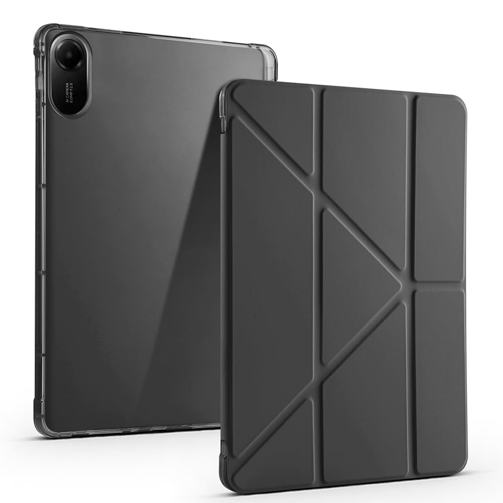 Zore Xiaomi ile uyumlu Redmi Pad 2 Kılıf Zore Tri Folding Kalem Bölmeli Standlı Kılıf Siyah