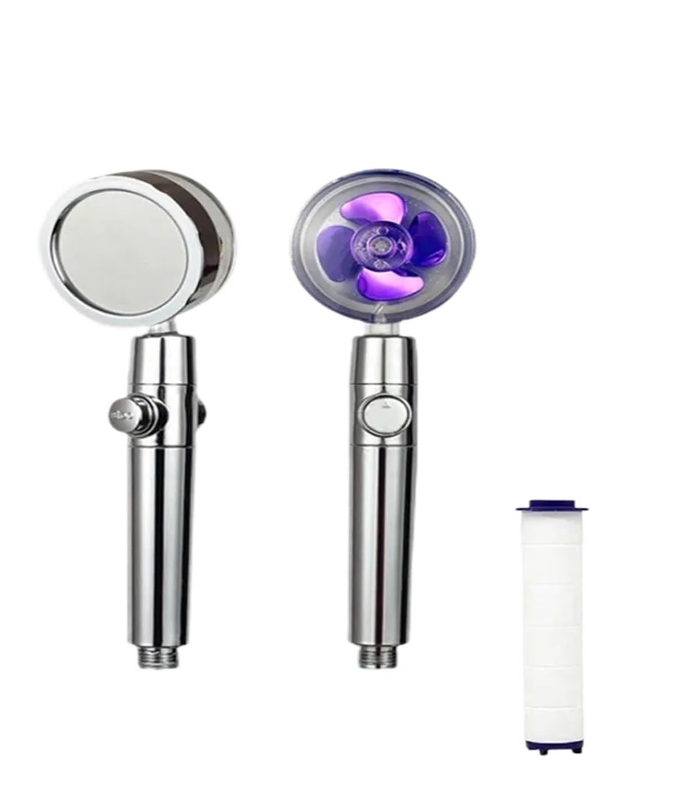 Bathroom 360 Degrees Rotation Turbo Fan Shower Head High Pressure Saving Spray Adjustable Showerhead Filters Bathroom Accessories Shower Head (Color : Purple, Size : 1)