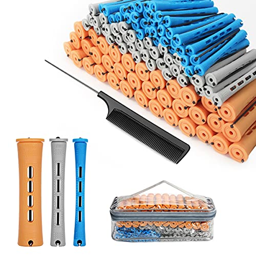 BELICOO 108Pcs Cold Wave Hair Perm Rods Hair Rollers Set 0.9 cm/ 1.5 cm/ 2.2 cm Large Medium Small Hair Curlers Kit for Long & Short Hair Different Hairdressing Styling Tool or DIY (3 Colors)