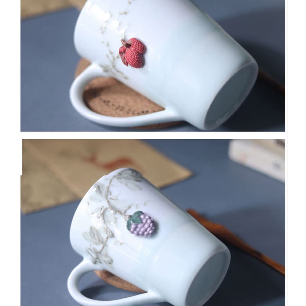 Kaffeetasse Keramik Handgemachte Becher FRUCHT 3D Dreidimensionale Paar Tasse Home Office Study School Coffee Tee Cup Teetasse (Color : A)